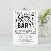 Offene Bar (und Hochzeit) | Lässige Micro Wedding Einladung (Stehend Vorderseite)
