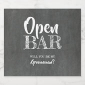 Offene Bar - Vorschlag für einen "Funny Trauzeuge" Bierflaschenetikett (Einzelnes Label)