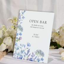 Offene Bar Wildblume Periwinkle Blumenhochzeit