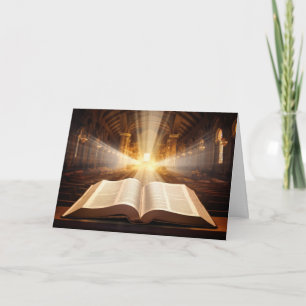 Offene Bibel Lichtstrahlen Karte