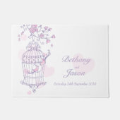 Offene Birdcage zwei Vögel Brautmatte Fußmatte (Vorderseite)