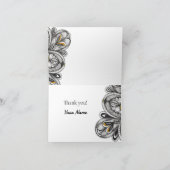 Offene Blumen-Doodle mit Gebenzitat Dankeskarte (Innenseite)