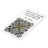 Offene Blumen-Doodle mit Schenken-Zitat-Magnet Magnet (Linke Seite)