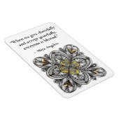 Offene Blumen-Doodle mit Schenken-Zitat-Magnet Magnet (Rechte Seite)