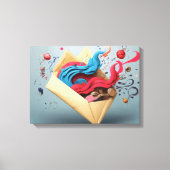 Offene Briefumschlagüberraschung Leinwanddruck (Vorderseite)