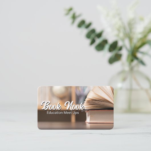 Offene Bücher | Bildung Visitenkarte (Stehend Vorderseite)