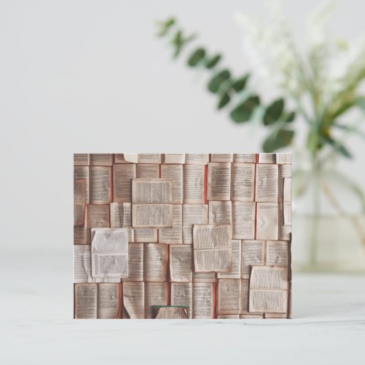 offene Bücher Postkarte (Stehend Vorderseite)