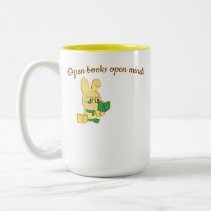 Offene Bücher Zweifarbige Tasse