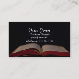 Offene Buchlehrer-Kontaktkarte Telefonnummerkarte