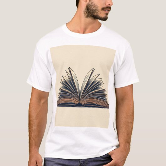 Offene Buchseiten Literarische Escape Infinite St. T-Shirt (Vorderseite)