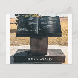 Offene Buchskulptur Postkarte