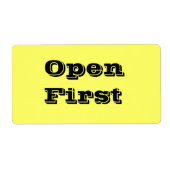 Offene, erste bewegliche Labels in Gelb (Vorne)