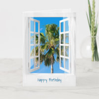 offene Fenster und Palme