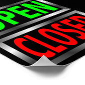 Offene geschlossene Zeichen Vector Clipart Poster (Ecke)