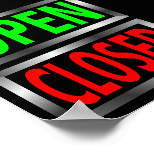 Offene geschlossene Zeichen Vector Clipart Poster (Ecke)