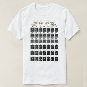 Offene Gitarrenakkorde von vorne und hinten T-Shirt