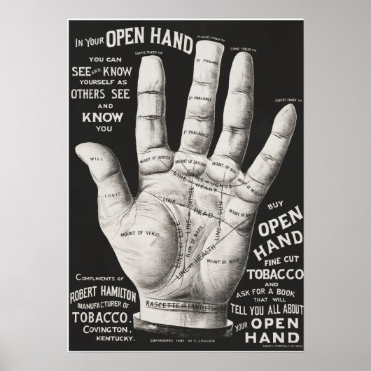 Offene Hand, Handlesen Poster (Vorne)