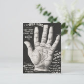 Offene Hand, Handlesen Postkarte (Stehend Vorderseite)