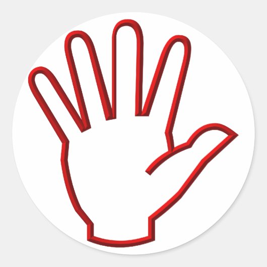 Offene Hand/hohe Fünf/Welle Runder Aufkleber (Vorderseite)