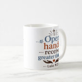 Offene Hände empfangen Größeres Moderne christlich Kaffeetasse (VorderseiteRechts)