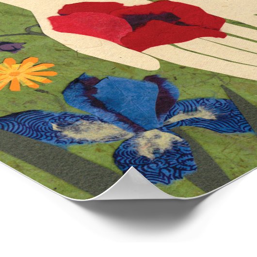 Offene Hände im Blumengarten-Klein Poster (Ecke)