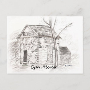 Offene-Haus-Karten Postkarte