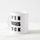 Offene Häuser sind zum Kotzen Kaffeetasse (Vorderseite Links)