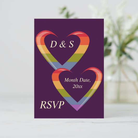 Offene Herzen Einladung (Stehend Vorderseite)