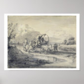 Offene Landschaft mit Herdsman und Covered Cart, c Poster (Vorne)