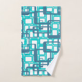 Offene moderne Rechtecke Mitte des Jahrhunderts Badhandtuch Set (Handtuch)