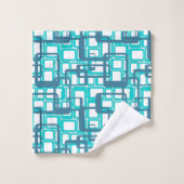 Offene moderne Rechtecke Mitte des Jahrhunderts Badhandtuch Set (Waschlappen)