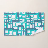 Offene moderne Rechtecke Mitte des Jahrhunderts Badhandtuch Set (Handtuch)