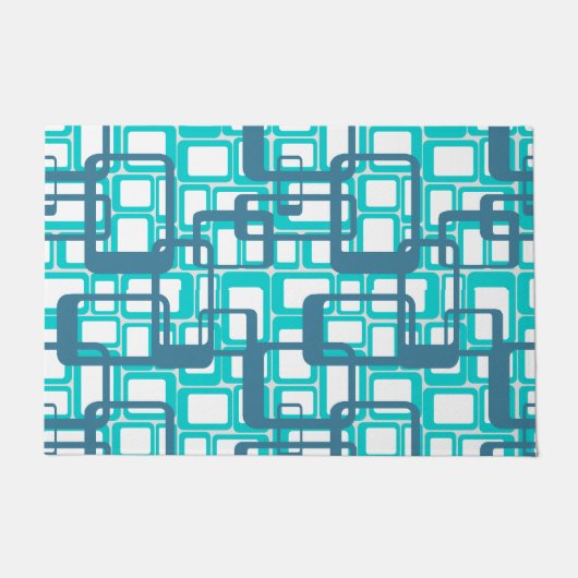 Offene moderne Rechtecke Mitte des Jahrhunderts Fußmatte (Vorderseite)