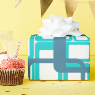 Offene moderne Rechtecke Mitte des Jahrhunderts Geschenkpapier