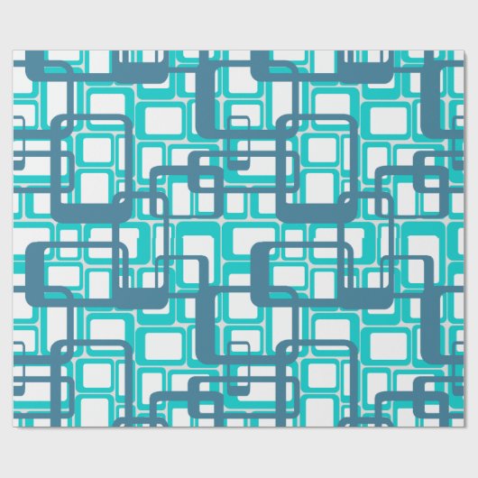 Offene moderne Rechtecke Mitte des Jahrhunderts Geschenkpapier (Flach)