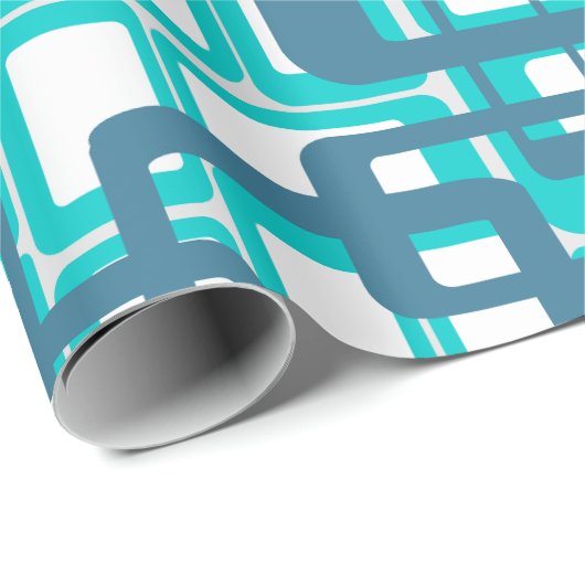 Offene moderne Rechtecke Mitte des Jahrhunderts Geschenkpapier (Rolleneckpunkt)