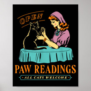 Offene Pfoten Lesende Katzen Willkommen - Retro La Poster