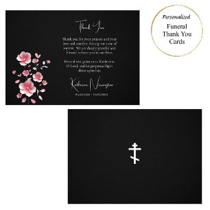 Offene rosa Blume Orthodoxe Christliche Beerdigung Dankeskarte