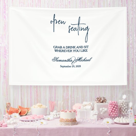 Offene Sitzordnung Hochzeitsstoffbanner Banner (Party)