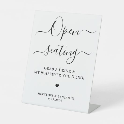Offene Sitzplätze Moderne, einfache Personalisiert Sockelschild (Vorderseite)