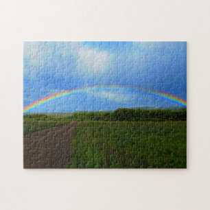Offene Straße durch Grünes Feld Alberbow Puzzle