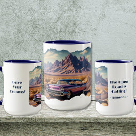 Offene Straße heißt Kaffee-Tasse rufen Tasse