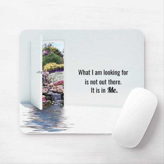 Offene Tür im Garten Mousepad (Mit Mouse)