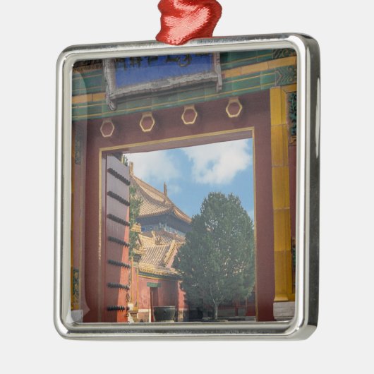 Offene Tür in der verbotenen Stadt - Peking, China Ornament Aus Metall (Links)