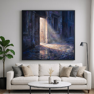 Offene Tür - Kunst im impressionistischen Malstil Poster
