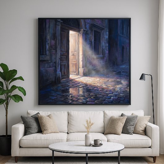Offene Tür - Kunst im impressionistischen Malstil Poster