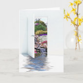 offene Tür mit Wasserfällen, die an Sie denken Karte (Gelbe Blume)