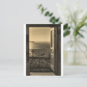 Offene Tür-Retro Postkarte (Stehend Vorderseite)