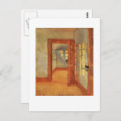 Offene Tür sonniges impressionistisches Interieur Postkarte (Vorne/Hinten)
