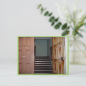 Offene Tür und Treppe zur Cameron Hall in Univers Postkarte (Stehend Vorderseite)